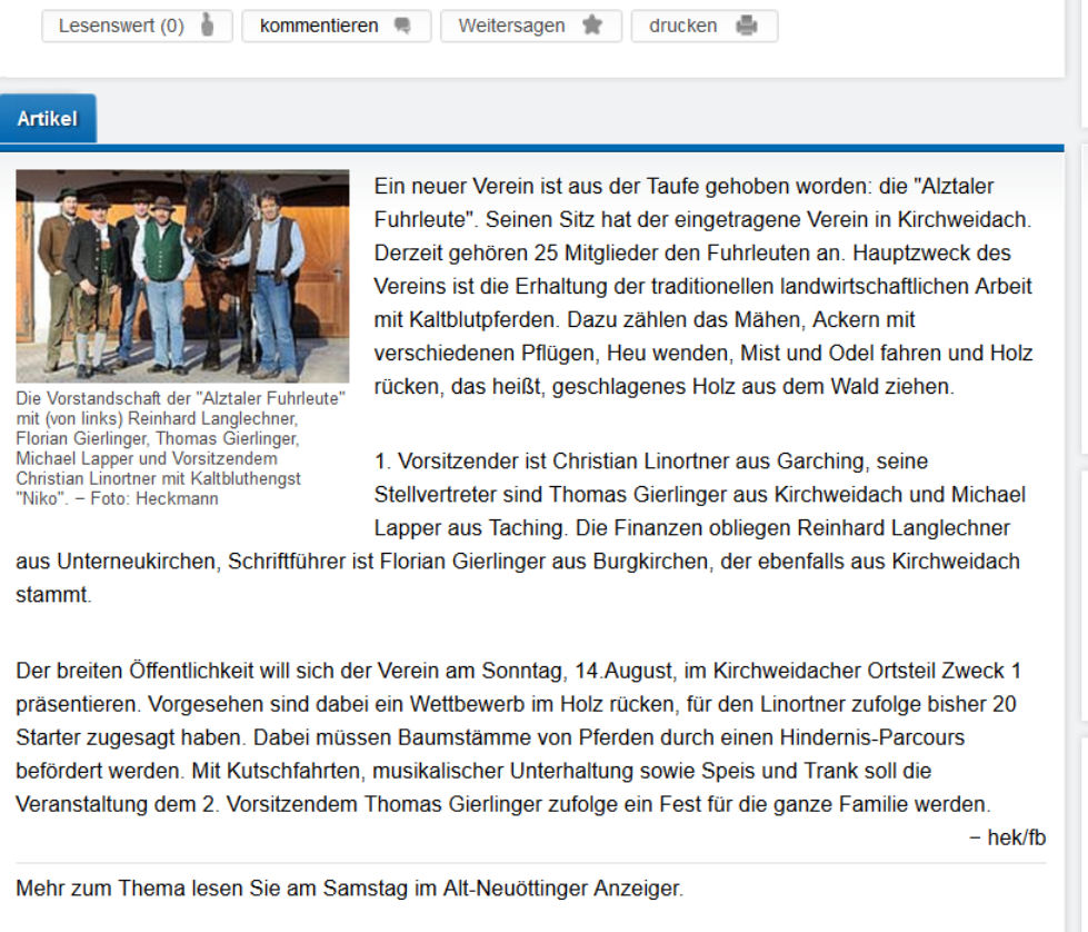 Alztaler Fuhrleut e.V. 